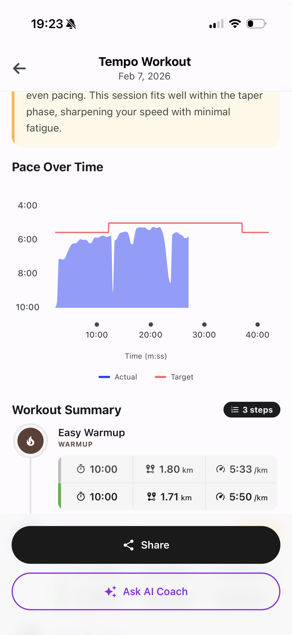 Detailed Interval Workout